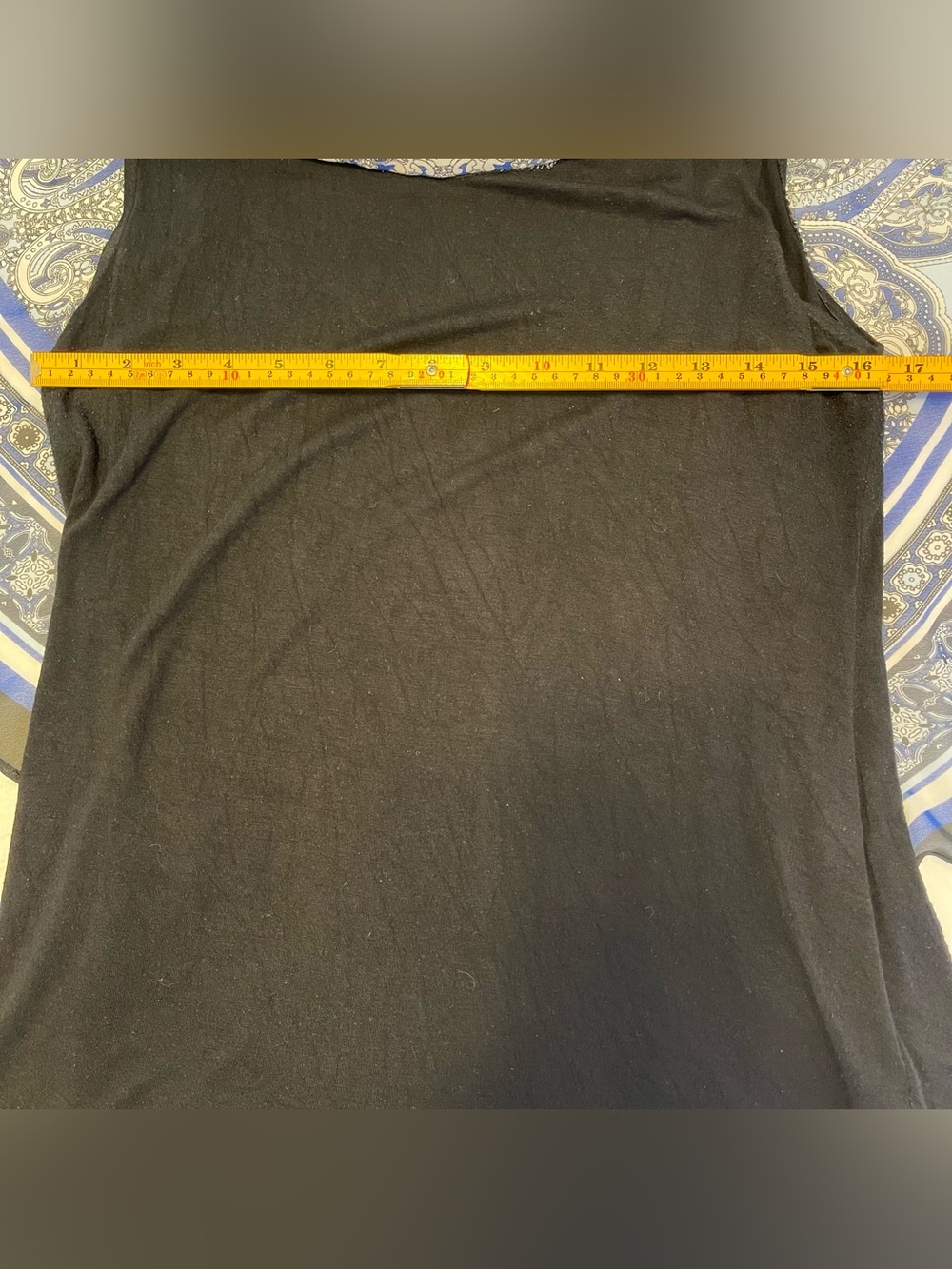 Apt. 9 Women’s Large Blue and Black Paisley Overlay With Attached Tank Top Boho - Picture 8 of 9